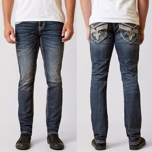 Rock Revival Mens Hayden Slim Taper Jeans